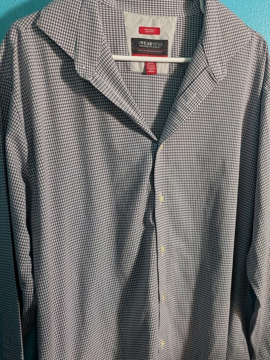Kenneth Cole Other - Preppy Office Kenneth Cole Men's Navy and White Micro-Check Dress Shirt